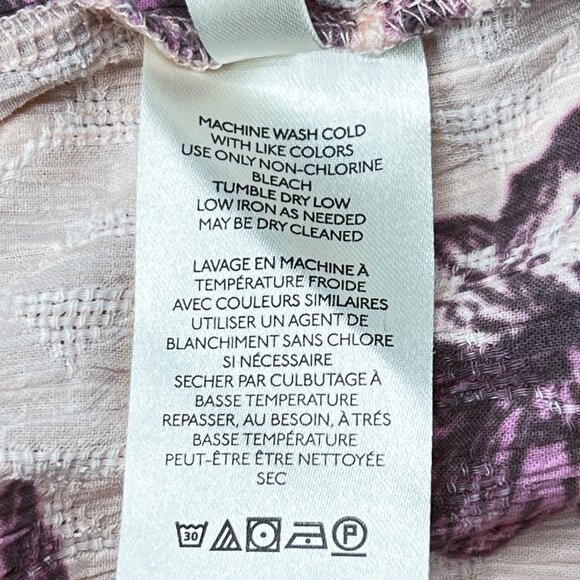 Free People Sunbaked Swing Dress in Petal Pink Floral Crepe Ruffled Sz L - NWOT - Picture 9 of 9